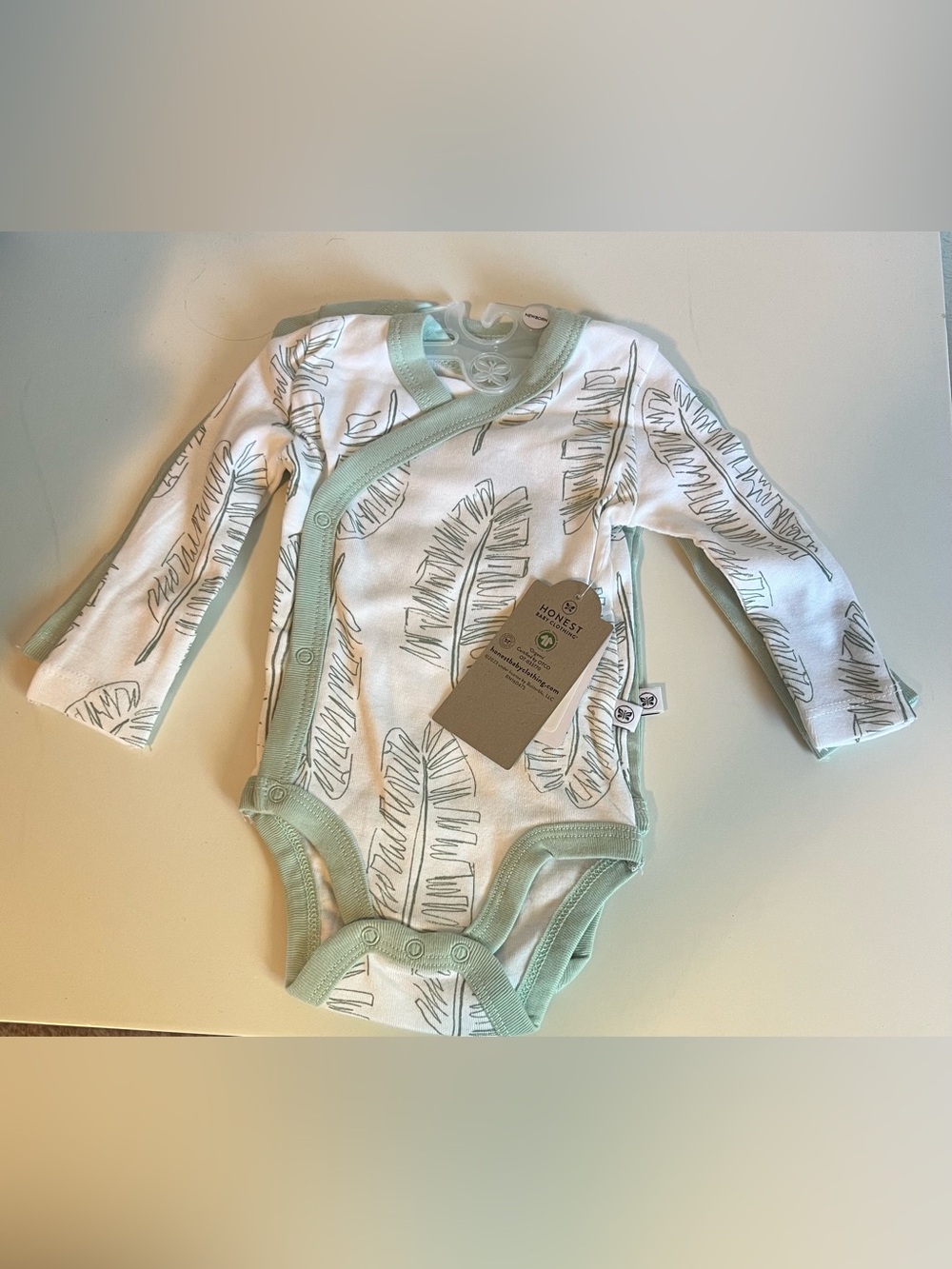 The Honest Company Newborn 2 Pc Kimono Style Onesies Long Sleeve Bodysuits NWT